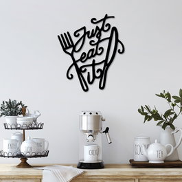 Wallity Just Eat It - Accesorio Decorativo de Pared Metálico Negro